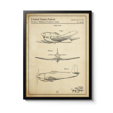 Affiche brevet Avion 2nde Guerre Mondiale