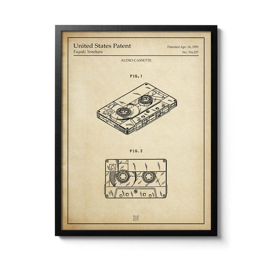 Affiche brevet Cassette Audio