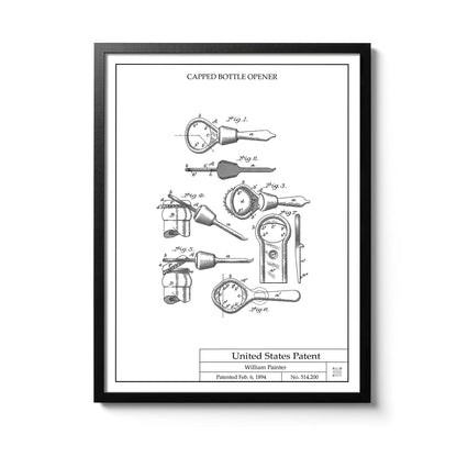 Affiche brevet Décapsuleur