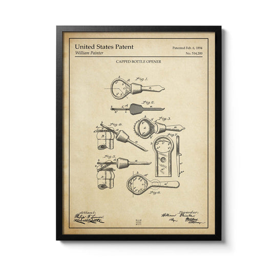 Affiche brevet Décapsuleur