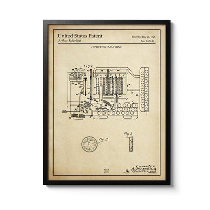 Affiche brevet Machine Enigma
