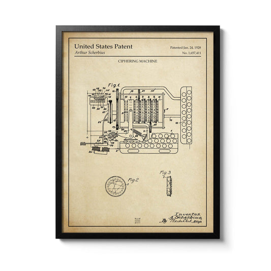 Affiche brevet Machine Enigma