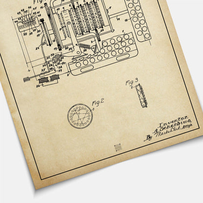 Affiche brevet Machine Enigma