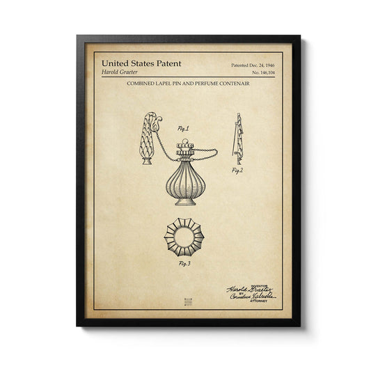 Affiche brevet Flacon de Parfum