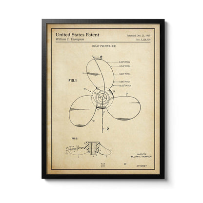 Affiche brevet Hélice de Bateau
