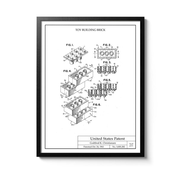 Affiche brevet Brique Lego