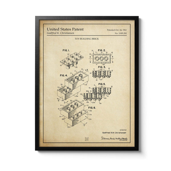 Affiche brevet Brique Lego
