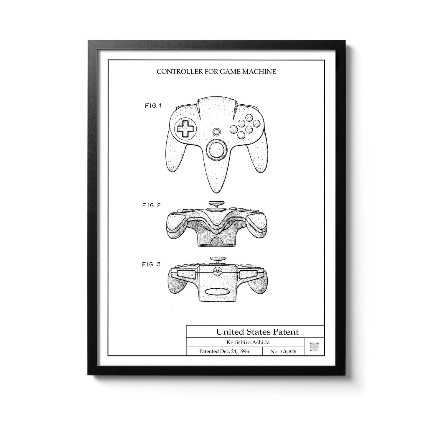 Affiche brevet Manette Nintendo 64