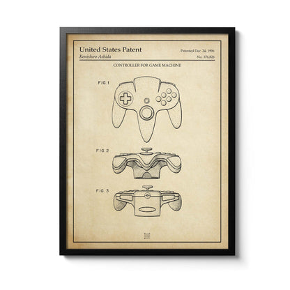 Affiche brevet Manette Nintendo 64