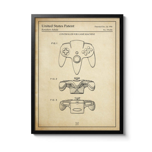 Affiche brevet Manette Nintendo 64