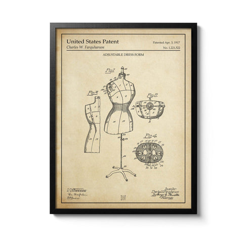 Affiche brevet Mannequin de Couture
