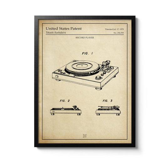 Affiche brevet Platine Vinyle