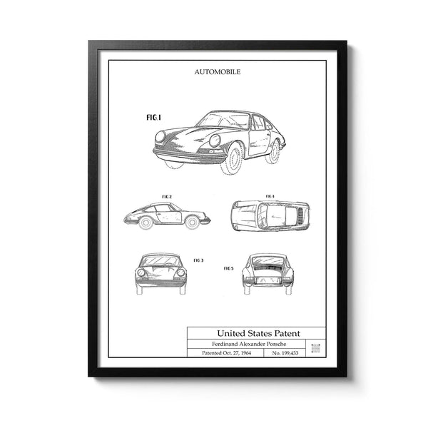 Affiche brevet Porsche 911