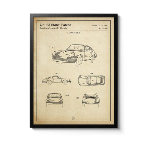 Affiche brevet Porsche 911