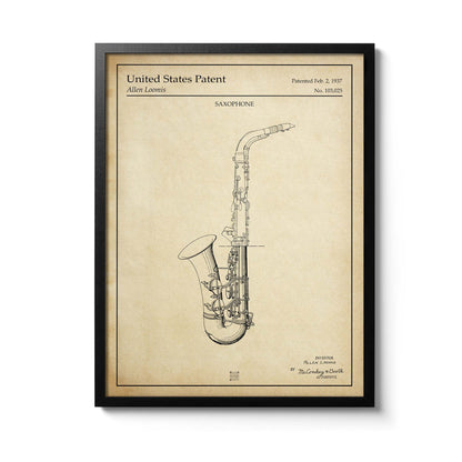 Affiche brevet Saxophone
