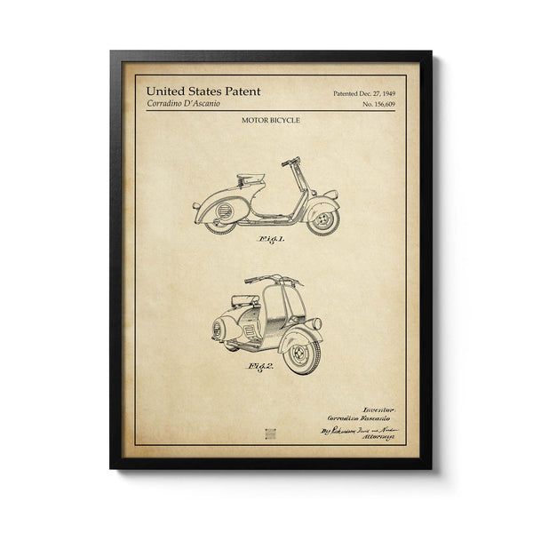 Affiche brevet Scooter Vespa