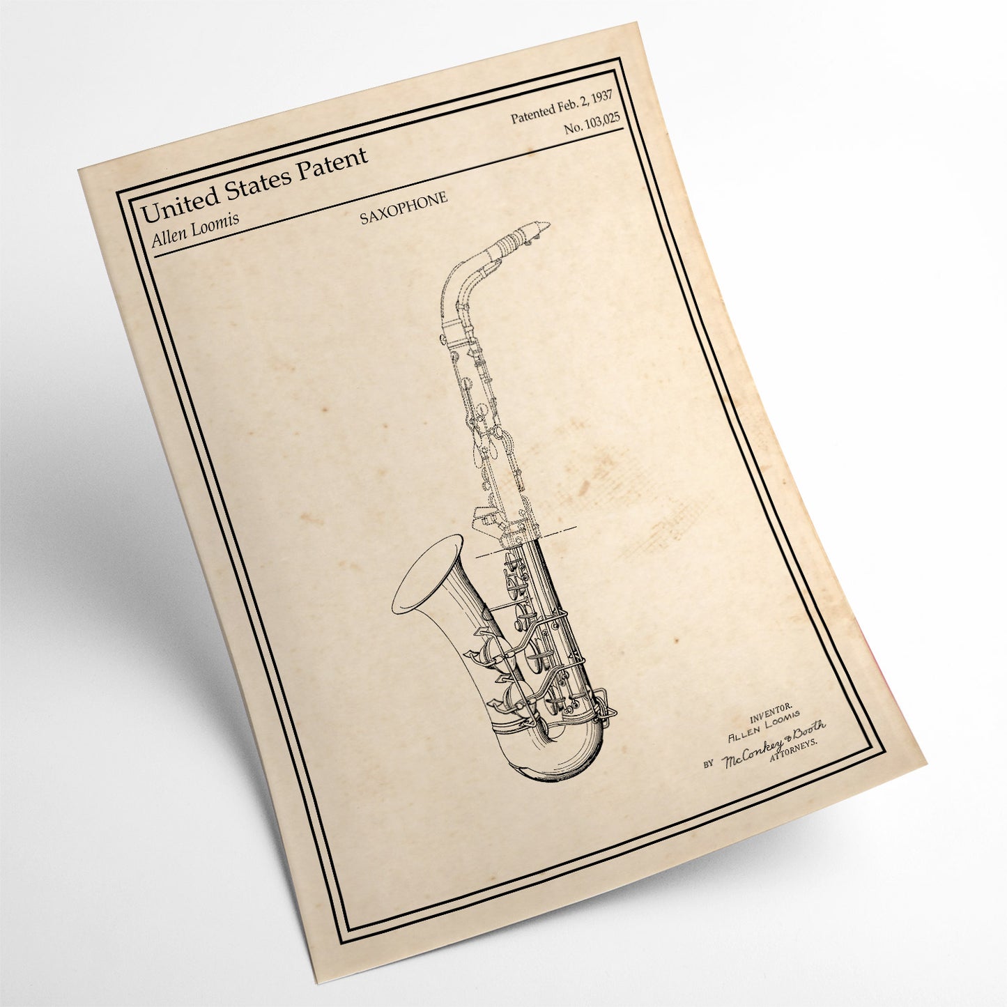 Affiche décoration musique saxophone