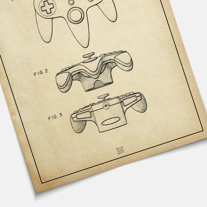 Affiche brevet Manette Nintendo 64