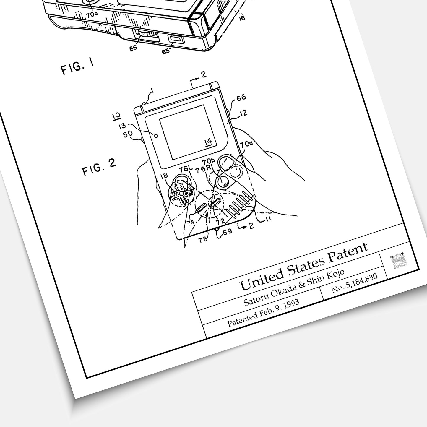 Affiche brevet GameBoy