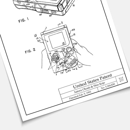 Affiche brevet GameBoy