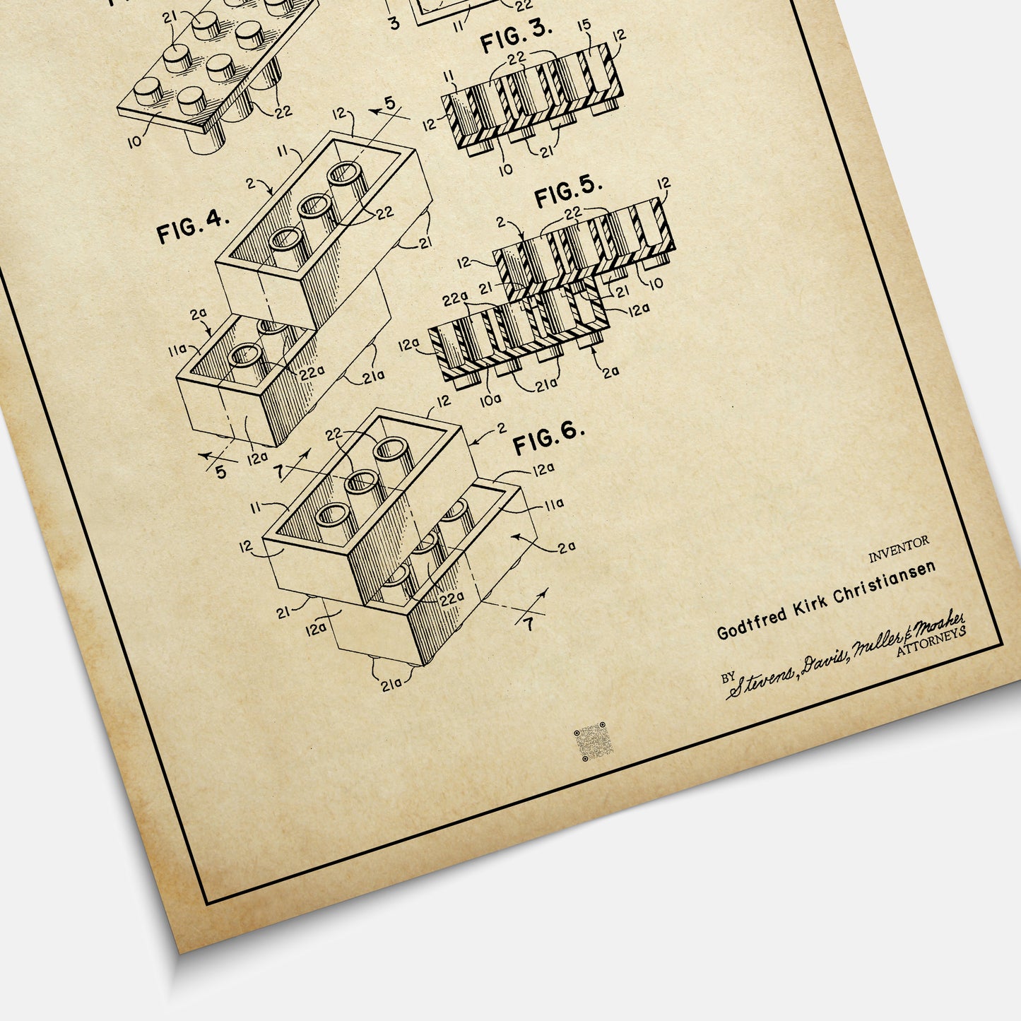 Affiche brevet Brique Lego