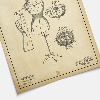 Affiche brevet Mannequin de Couture