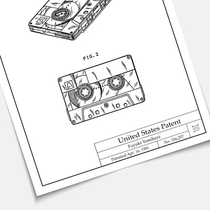 Affiche brevet Cassette Audio