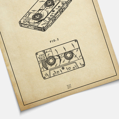 Affiche brevet Cassette Audio