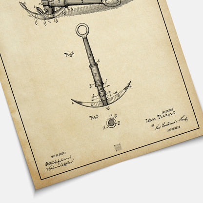 Affiche brevet Ancre de Bateau