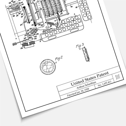 Affiche brevet Machine Enigma