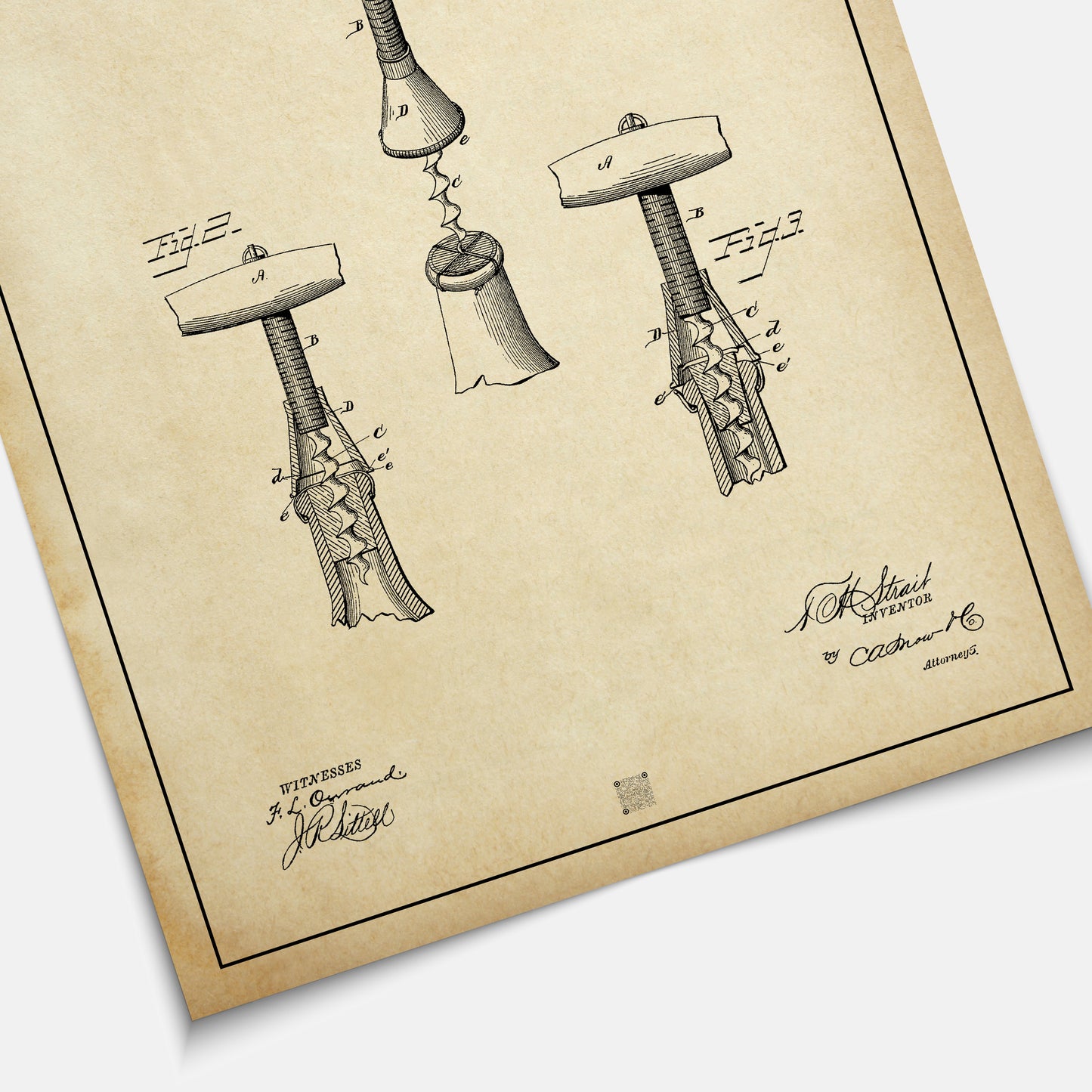 Affiche brevet Tire Bouchon