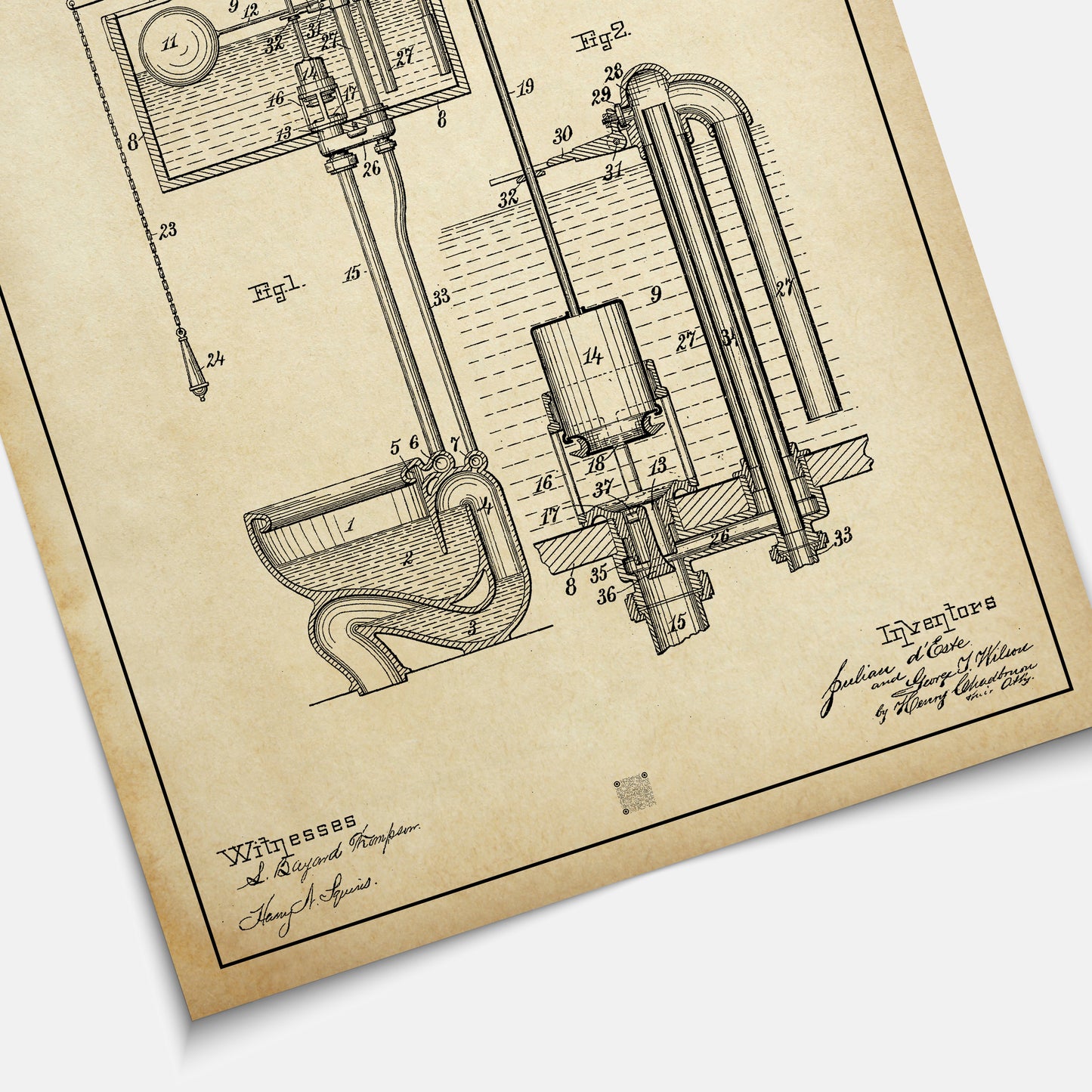 Affiche brevet Chasse d'eau