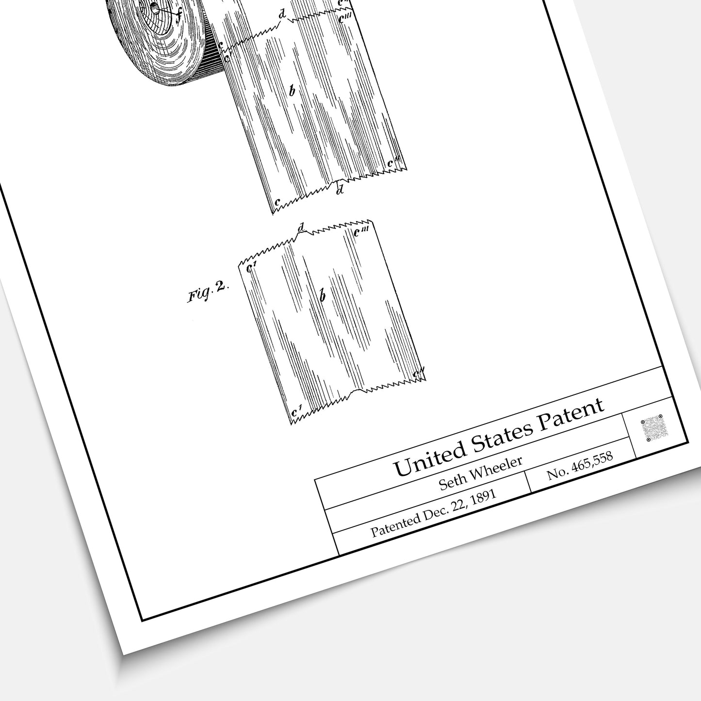 Affiche brevet Papier Toilette