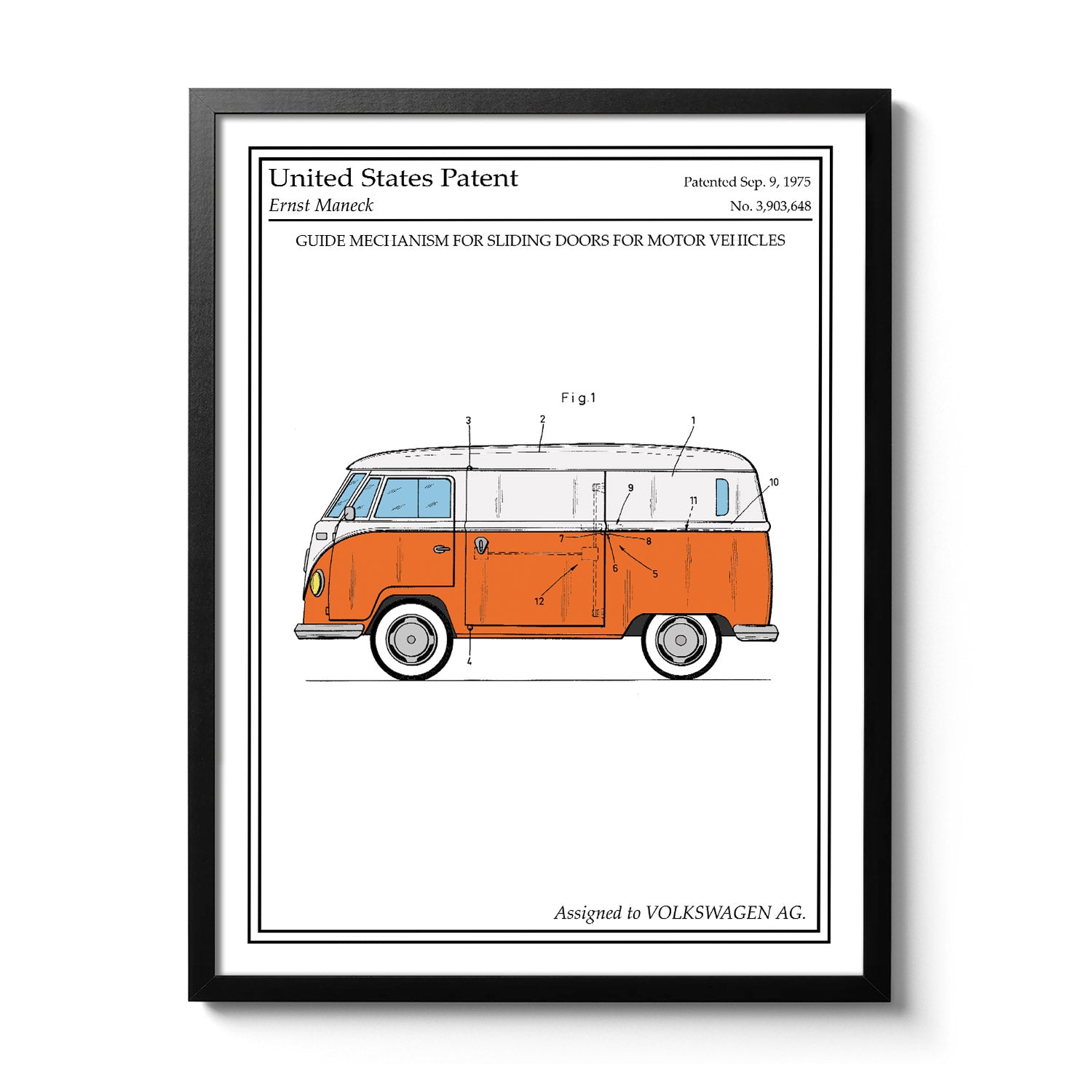 Cadre poster Combi VW couleur