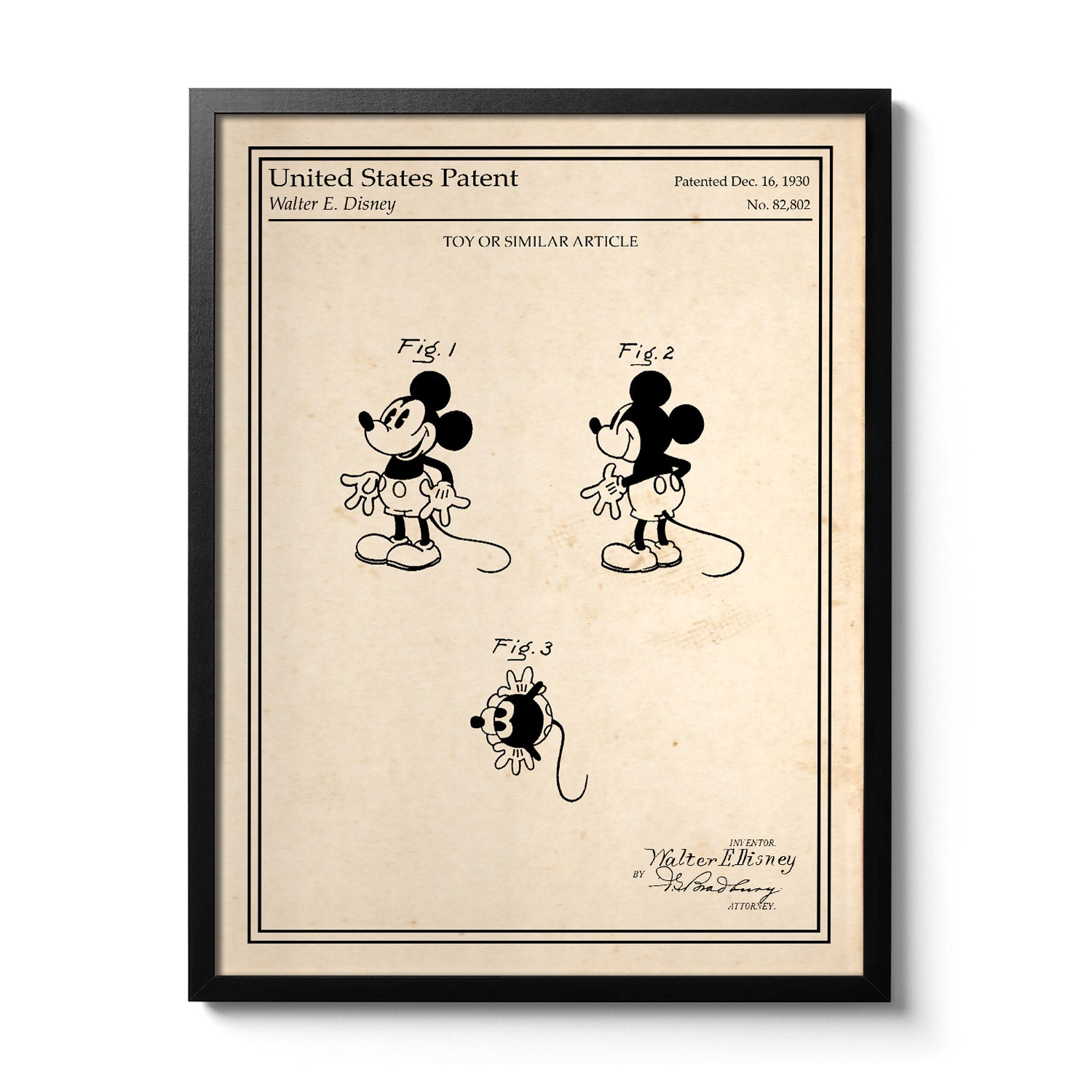 Cadre poster Mickey Vintage