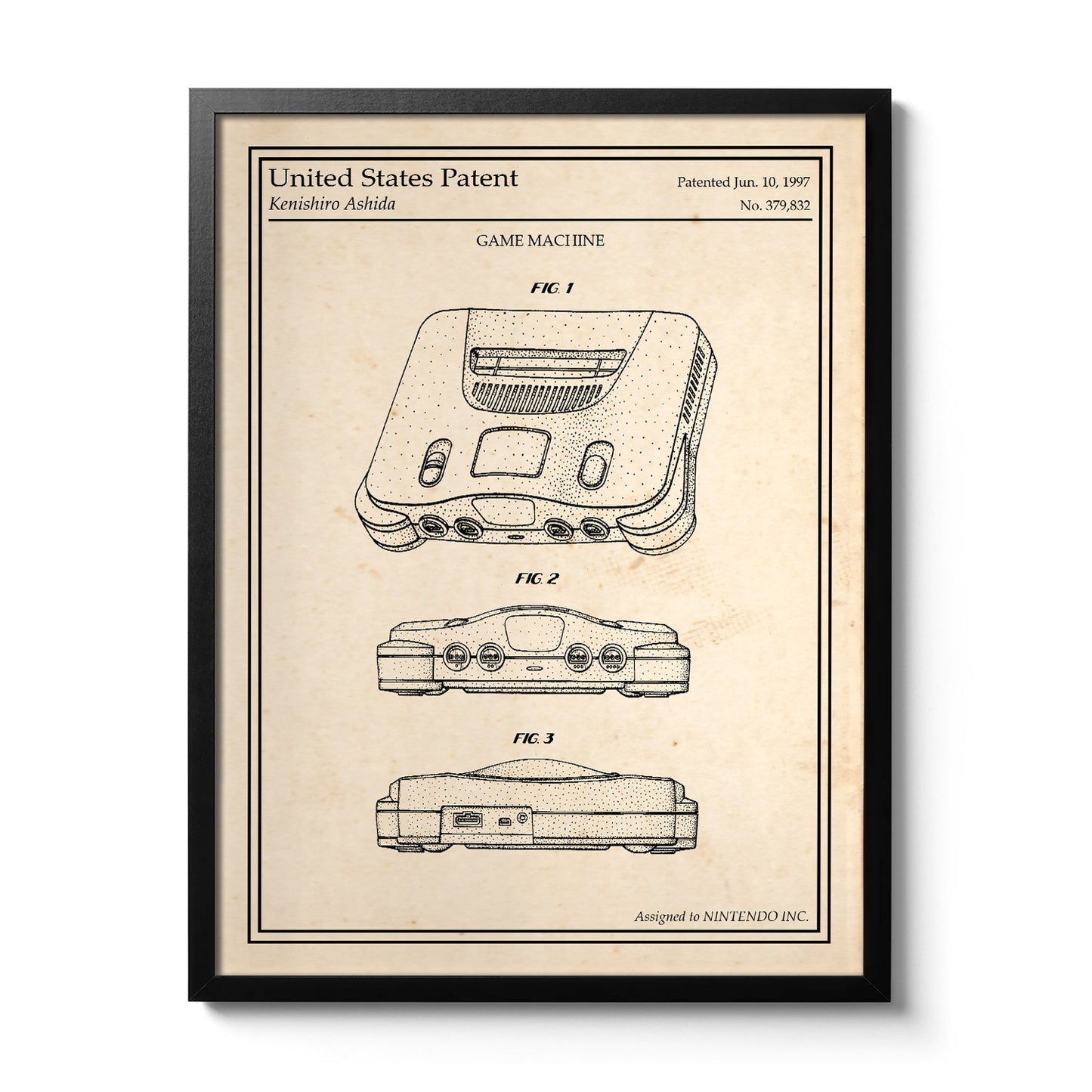 Cadre poster Nintendo 64 vintage