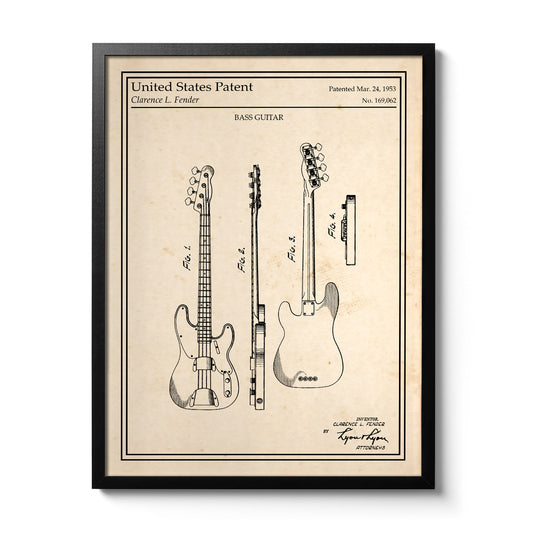 Cadre poster basse Fender vintage