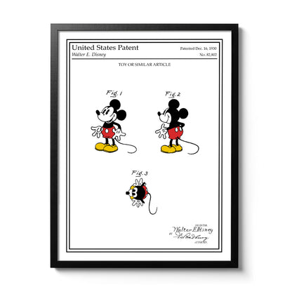 Cadre poster Mickey couleur