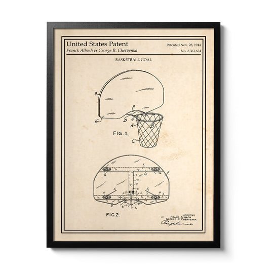 Cadre poster Panier de Basket Vintage