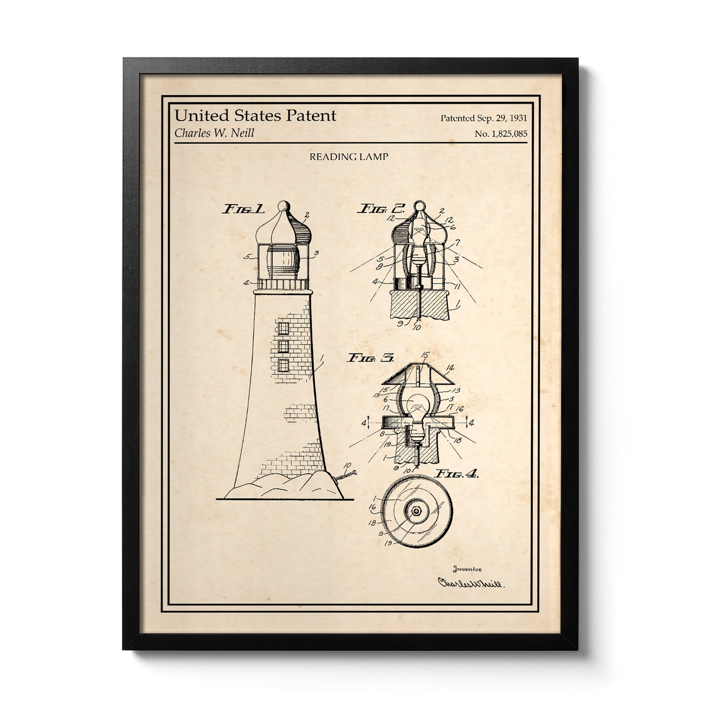 Cadre poster Phare vintage