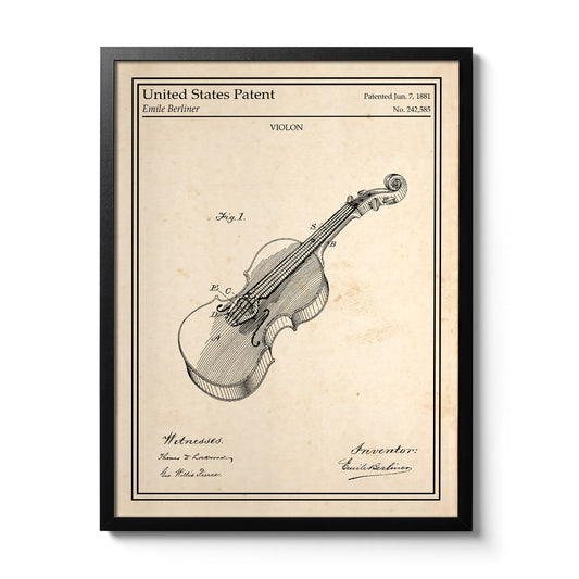 Cadre poster violon vintage