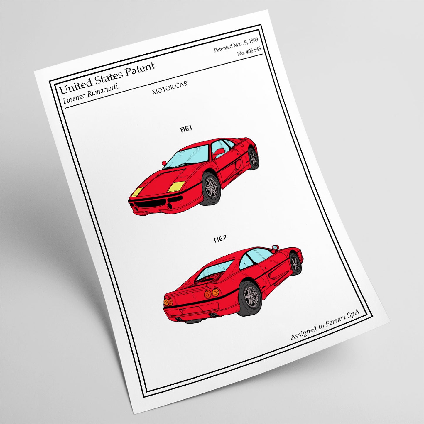 Affiche décoration couleur Ferrari