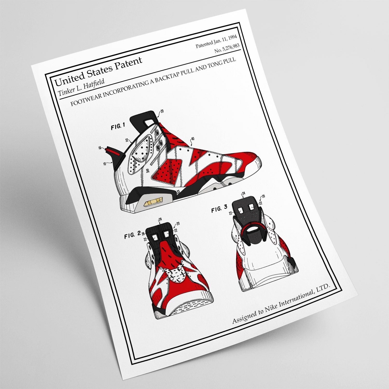 Atelier Malhco  Affiche brevet couleur Nike Air Jordan
